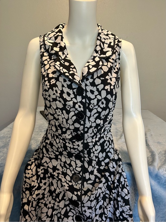 Small Pattern Coloring Mlle Gabrielle | Dresses | Mlle Gabrielle Black White Floral Sleeveless ...